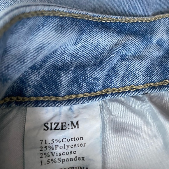 High Waisted Stretch Flare Jeans with Slit - Picture 2 of 4